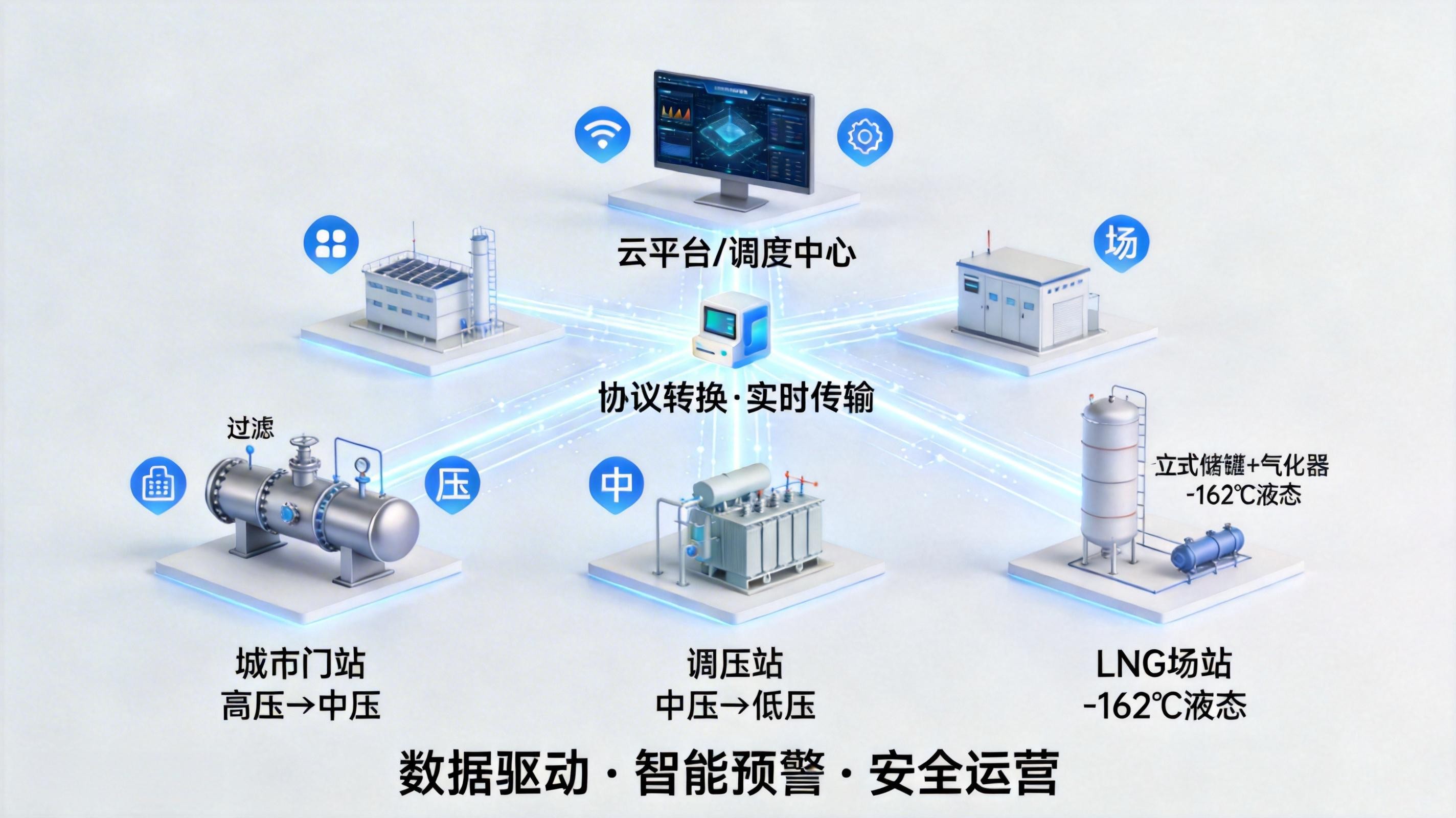 城市燃氣門站、調壓站與LNG場站：核心區別與智能化監控應用全景解析